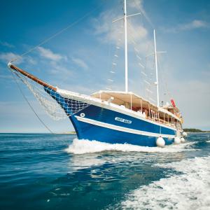 Arriving in Poreč by boat